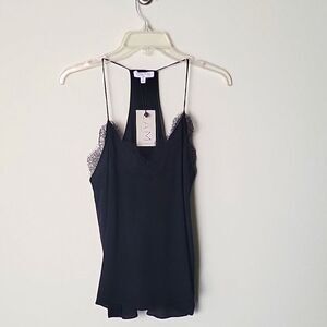 NWT S Lace Cami NYC Black Camisole RacerBack Tank Top Dainty Coquette Feminine